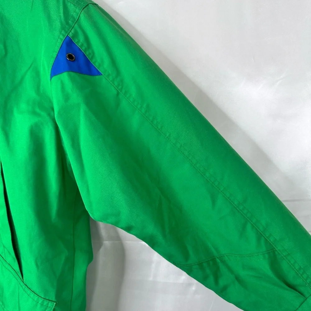 London Fog Green Blue Accent‎ Patterned Print inner w hidden hood size Small